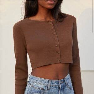 Brandy Melville brown athelia knit top